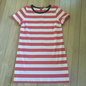 J. Crew factory orange and white striped t-shirt dress
